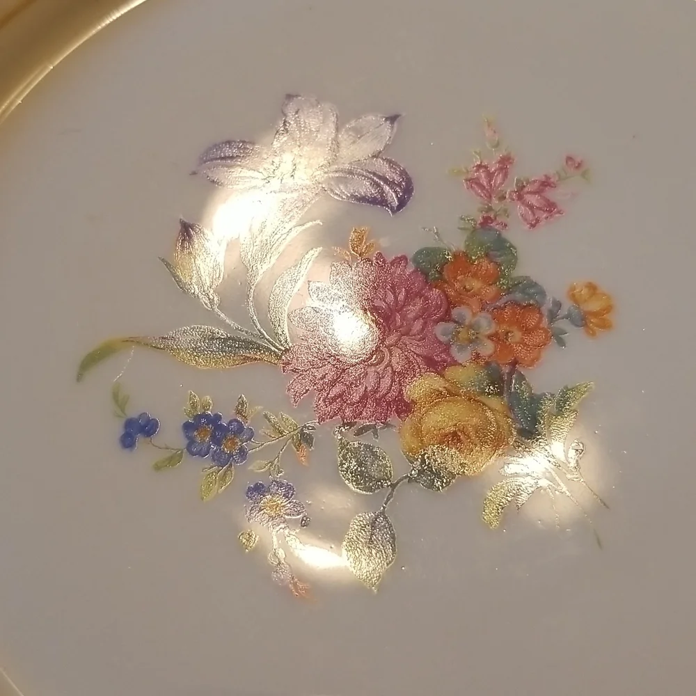 Floral Porcelain Plate Schwarzenhammer Bavaria Germany Reticulated Edge